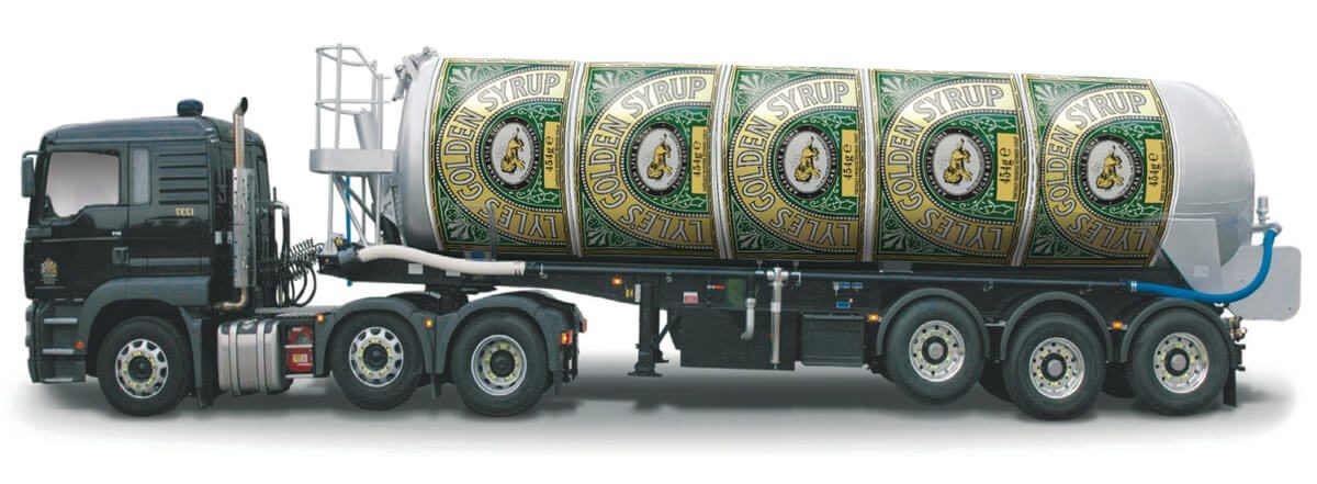 Lyles golden syrup tanker branding artwork